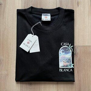 XXL Casablanca Men's LA Nights Printed T-Shirt Cotton Relaxed Fit Black